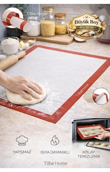 Tilbe Home Fırın Matı Silikon Yanmaz Yapışmaz Fırın Pişirme Kağıdı Hamur Açma Matı 40x30cm Tilbe Home Fırın Matı Silikon Yanmaz Yapışmaz Fırın Pişirme Kağıdı Hamur Açma Matı 40x30cm