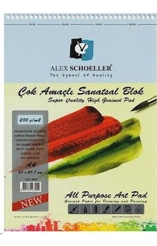 Alex Schoeller Çok Amaçlı 200 G A4 20.li Spiralli Resim Defteri