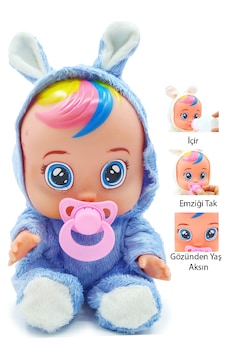 Ağlayan Ve Konuşan Et Bebek 20 Cm Su İçen Bebek Oyuncağı 3+ Yaş Mavi Ağlayan Ve Konuşan Et Bebek 20 Cm Su İçen Bebek Oyuncağı 3+ Yaş Mavi