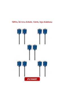 S-lınk Sl-vga16, 15pin, İki Ucu Erkek, 1.5mt, Vga Kablosu 5li Paket