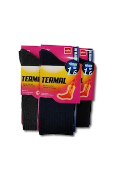 Şirin Kadın Karışık Renk 3 Çift Termal Kışlık Çorap Çok Renkli