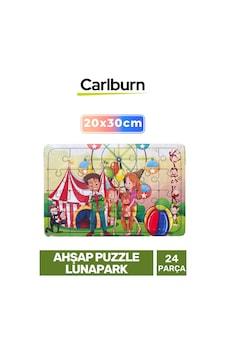 Özel Üretim Eğitici Zeka Geliştirici Öğretici El Göz Koordinasyonu Ahşap Puzzle Lunapark - 24 Parça