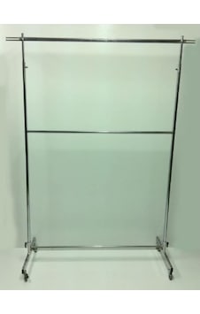 Vitrinraf Krom Kaplama Tekerlekli Stand Askılık Esek Çift Katlı Vitrinraf Krom Kaplama Tekerlekli Stand Askılık Esek Çift Katlı