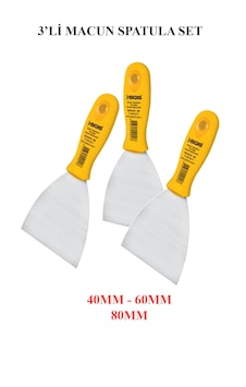 Sgs Profesyonel 3'lü Macun Spatula Set Sarı