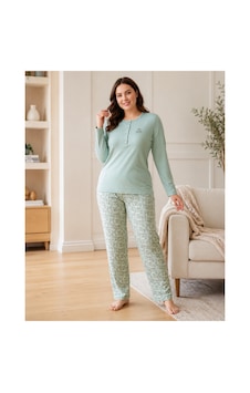 Flz Kadın Kışlık Viskon Pijama Takımı M L Xl Xxl Uzun Kollu Boydan Düğmeli Şık Ev Giyimı B89-100 Mint Flz Kadın Kışlık Viskon Pijama Takımı M L Xl Xxl Uzun Kollu Boydan Düğmeli Şık Ev Giyimı B89-100 Mint