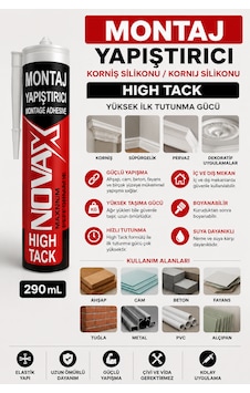 Montaj Yapıştırıcı Korniş Silikonu Kornij Silikonu Ahşap Cam Beton Fayans Hıgh Tack 290 Ml Montaj Yapıştırıcı Korniş Silikonu Kornij Silikonu Ahşap Cam Beton Fayans Hıgh Tack 290 Ml