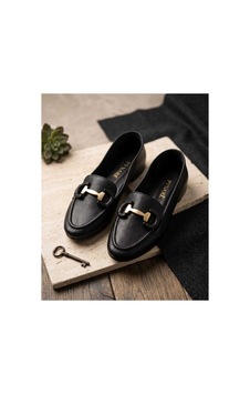 Pynare Kadın Tokalı Günlük Loafer Ayakkabı Siyah Siyah Pynare Kadın Tokalı Günlük Loafer Ayakkabı Siyah Siyah