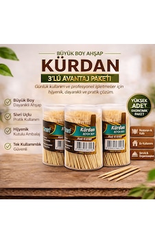 Kürdan Büyük Boy Ahşap Kürdan Hijyenik Paket Tek Kullanımlık Dayanıklı Kürdan Seti 3 Adet Düz Renkli Kürdan Büyük Boy Ahşap Kürdan Hijyenik Paket Tek Kullanımlık Dayanıklı Kürdan Seti 3 Adet Düz Renkli