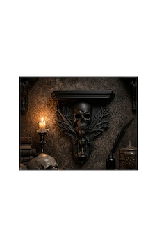 Gotik Kafatası Duvar Rafı 3d Baskı Dekoratif Duvar Süsü 24x20x8 Cm Siyah Gotik Kafatası Duvar Rafı 3d Baskı Dekoratif Duvar Süsü 24x20x8 Cm Siyah