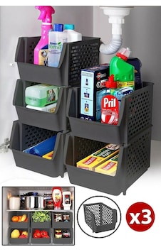 Dolap Içi Organizer Banyo Mutfak Tezgah Altı Buzdolabı Içi Düzenleyici Raf 3 Adet Gri Dolap Içi Organizer Banyo Mutfak Tezgah Altı Buzdolabı Içi Düzenleyici Raf 3 Adet Gri