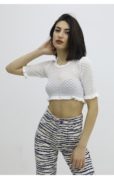 Tarzbu Bel Lastikli Triko Bluz P 019803ekru Ekru