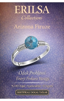 Sertifikalı Odak Güçlendirme  Yüzüğü Arizona Firuze Ayarl Çok Renkli