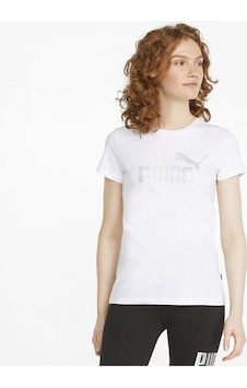 Puma Ess+ Metallic Logo Tee Kadın Tişört 848303 02Beyaz