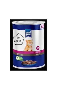 Pawpaw Biftekli Yavru Kedi Konservesi 400gr 12'li