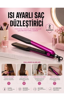 Saç Düzleştirici Isı Ayarlı Seramik Kaplama Döner Kablo Yıpranma Karşıtı - 8912733156690 Saç Düzleştirici Isı Ayarlı Seramik Kaplama Döner Kablo Yıpranma Karşıtı - 8912733156690