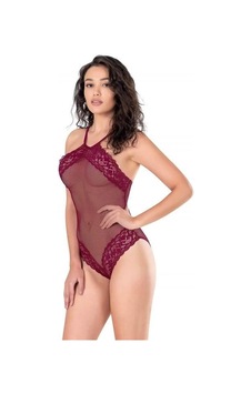 Aria's Closet Dantel İşlemeli Bordo File Tül Bodysuit Aria's Closet Dantel İşlemeli Bordo File Tül Bodysuit