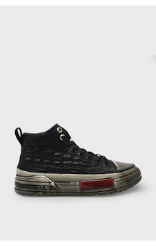 Pepita E017 Bilek Boy İthal Deri Sneakerserkek Spor Ayakkabı Siyah