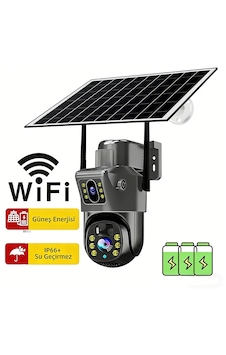 2 Kamera, Güneş Paneli, Wifi Destekli, 6 Mp Kırmızı-mavi Işıklı Alarm Çift Yönlü Ses Gece Görüş Destekli İç Mekan Ve Dış Mekân Kullanımına Uygun 2 Kamera, Güneş Paneli, Wifi Destekli, 6 Mp Kırmızı-mavi Işıklı Alarm Çift Yönlü Ses Gece Görüş Destekli İç Mekan Ve Dış Mekân Kullanımına Uygun