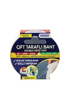 Vodaseal Çift Taraflı Filmik Bant 25 Mm 10 Metre 1 Adet Vodaseal Çift Taraflı Filmik Bant 25 Mm 10 Metre 1 Adet