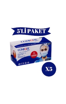 3 Katlı Cerrahi Maske Full Ultrasonic Meltblown Filitreli Telli Maske 250 Adet 5 Paket 50 Li