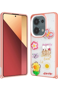 Xiaomi Poco M6 Pro 4g Kılıf Parlayan Simli Kabartma Figürlü Zore Cevze Kapak Pembe Xiaomi Poco M6 Pro 4g Kılıf Parlayan Simli Kabartma Figürlü Zore Cevze Kapak Pembe