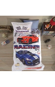 Tek Kişilik Ranforce Genç Desen Yorgan Seti Racing Drag Çok Renkli Tek Kişilik Ranforce Genç Desen Yorgan Seti Racing Drag Çok Renkli