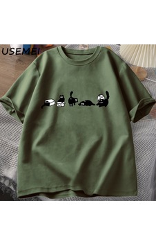 Flood Of Style Beş Ruh Kediler T-shirt Boy Kedi Anne Tee Komik Pamuk Kısa Kollu Kedi Severler T Shirt Erkek Yeşil Flood Of Style Beş Ruh Kediler T-shirt Boy Kedi Anne Tee Komik Pamuk Kısa Kollu Kedi Severler T Shirt Erkek Yeşil