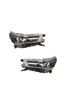 Toyota Hilux Mercekli İçi Koyu Gri Sağ-sol Far Lamba 2021-2023 Toyota Hilux Mercekli İçi Koyu Gri Sağ-sol Far Lamba 2021-2023