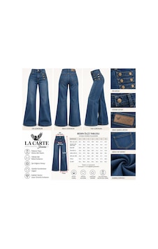 La Carte Ektra Bol Kesim Likralı Düğme Detaylı Kot Pantolon 8038-29/36 Kahverengi La Carte Ektra Bol Kesim Likralı Düğme Detaylı Kot Pantolon 8038-29/36 Kahverengi
