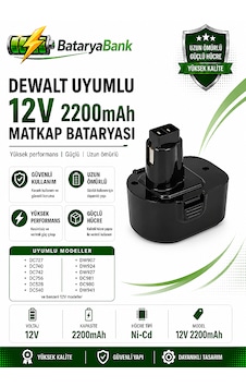 Dewalt Uyumlu 12v 2200mah Ni-cd Şarjlı Matkap Bataryası Dewalt Uyumlu 12v 2200mah Ni-cd Şarjlı Matkap Bataryası