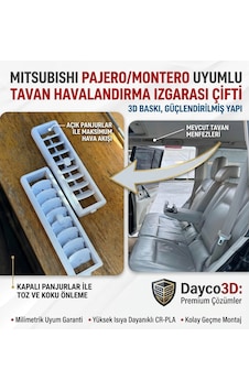 Mitsubishi Pajero / Montero Uyumlu Tavan Havalandırma Izgarası Menfezi - Çift Sağ-sol Takım 0 Mitsubishi Pajero / Montero Uyumlu Tavan Havalandırma Izgarası Menfezi - Çift Sağ-sol Takım 0