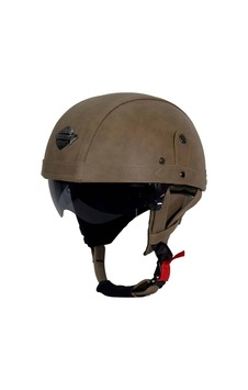 701 Zn Deri Yarım Miğfer Kask Kahverengi 701 Zn Deri Yarım Miğfer Kask Kahverengi