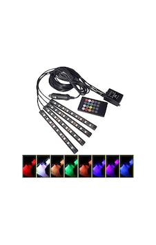 Ayak Altı Led Rgb Müziğe Duyarlı Kumandanlı 12 Led 22cm Çok Renkli