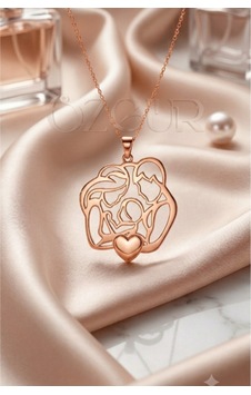 925 Ayar Gümüş Anne Bebek Figürlü Kolye Rose Gold 925 Ayar Gümüş Anne Bebek Figürlü Kolye Rose Gold