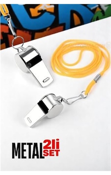 Modacar Metal Düdük - Spor Düdüğü - Hakem Düdüğü Metal Deprem Düdüğü 2 Li Set