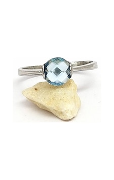 Topaz Taşlı Gümüş Tek Taş Yüzük Topaz Taşlı Gümüş Tek Taş Yüzük