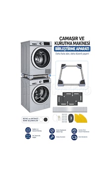Antrasit / Electrolux Çamaşır Ve Kurutma Makinesi Uyumlu Ara İstif Kiti Krom Metal Antrasit / Electrolux Çamaşır Ve Kurutma Makinesi Uyumlu Ara İstif Kiti Krom Metal