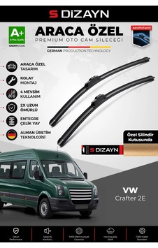 S-dizayn Volkswagen Crafter 2e Ön Cam Silecek Seti 2006-2017 Premium Araca Özel 65-60 Cm A+ Kalite