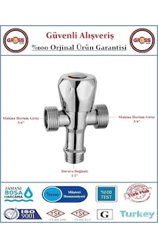 Şahinler Çift Çıkışlı Çamaşır, Bulaşık Makina Musluğu - %100 Prinç Krom Şahinler Çift Çıkışlı Çamaşır, Bulaşık Makina Musluğu - %100 Prinç Krom