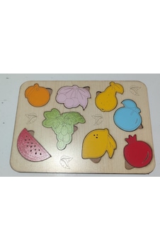 Ahşap Renkli Meyve Puzzle 1