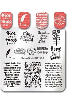 Stamper Desen Plakası Retro Scrıpt X30 Stamper Desen Plakası Retro Scrıpt X30
