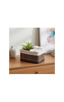 Mini Dikdörtgen Bambu Düzenleyici - Gri Ahşap Saklama Sepeti 20x15x10 Cm Mini Dikdörtgen Bambu Düzenleyici - Gri Ahşap Saklama Sepeti 20x15x10 Cm