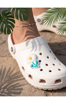 Croco Crocs Ve Terlik Uyumlu Papatya Jibbitz Süs 5'li Paket Beyaz - Yeşil