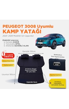 Peugeot 3008 Uyumlu Araç Kamp Yatağı Siyah Peugeot 3008 Uyumlu Araç Kamp Yatağı Siyah