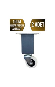 Kale Ahşap Tekerli Ayak Mobilya Masa Dolap Tekerli Ayağı 15cm Frensiz Antrasit 2 Adet Kale Ahşap Tekerli Ayak Mobilya Masa Dolap Tekerli Ayağı 15cm Frensiz Antrasit 2 Adet