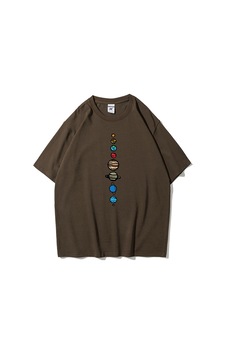 Flood Of Style Unisex Kahverengi 9 Gezegen Baskılı Oversize Bisiklet Yaka Tshirt Flood Of Style Unisex Kahverengi 9 Gezegen Baskılı Oversize Bisiklet Yaka Tshirt