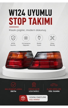 Mercedes W124 Sarı Sinyalli Stop Takımı Mercedes W124 Sarı Sinyalli Stop Takımı