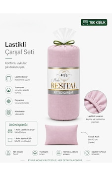 Resital Lastilki Çarşaf Seti Tek Kişilik Pembe Resital Lastilki Çarşaf Seti Tek Kişilik Pembe