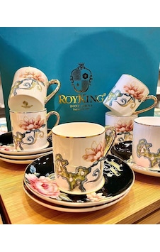 Roykıng Luciana 6 Lı Kahve Fincanı Bone Chına Siyah-Beyaz Roykıng Luciana 6 Lı Kahve Fincanı Bone Chına Siyah-Beyaz