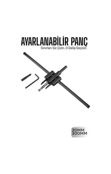 Profesyonel Ayarlı Daire Kesici Panç Seti 30-300mm - Tungsten Çelik Uçlu Hassas Delme Seti